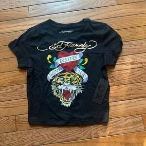 Y2K Ed Hardy Tiger Tee – Love Runs Wild ✧ Tattoo Graphic Baby